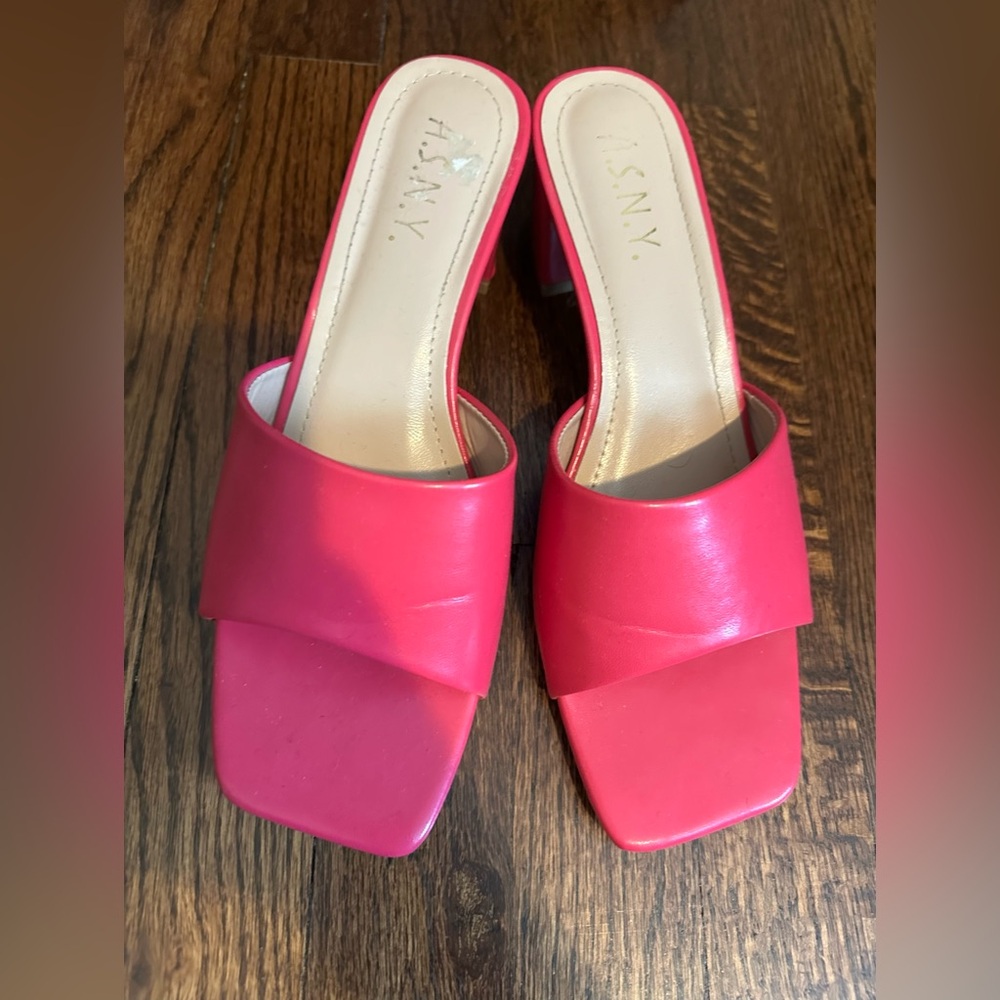Pink Open Toe Mules